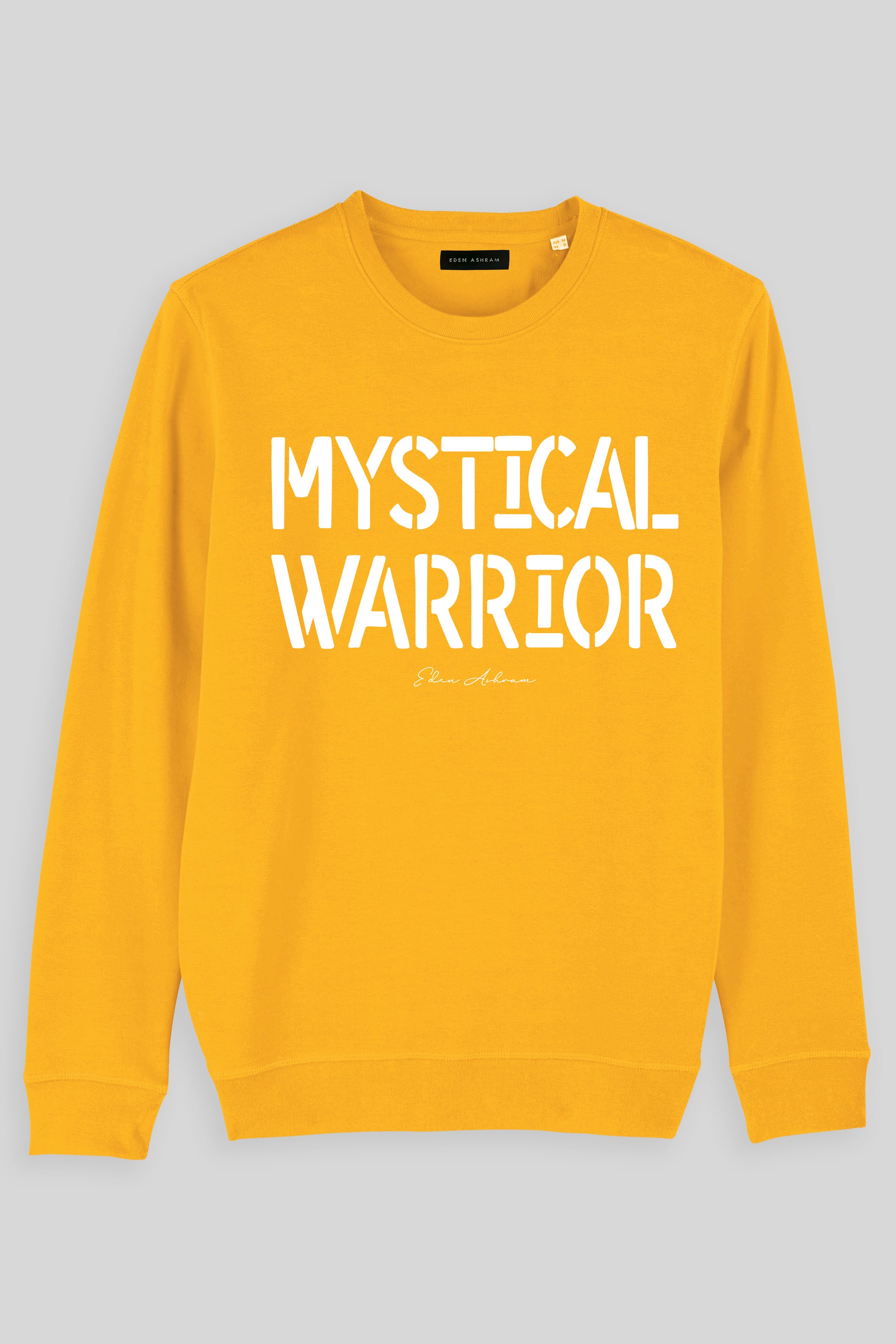 Eden Ashram Mystical Warrior Premium Crew Neck Sweatshirt Spectra Yellow