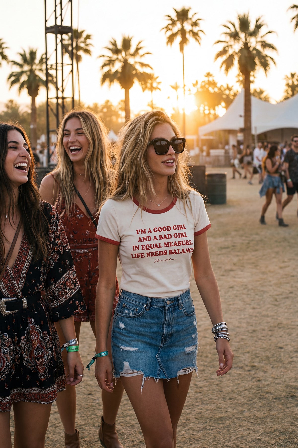 Eden Ashram Good Girl - Bad Girl Premium Organic Ringer T-Shirt