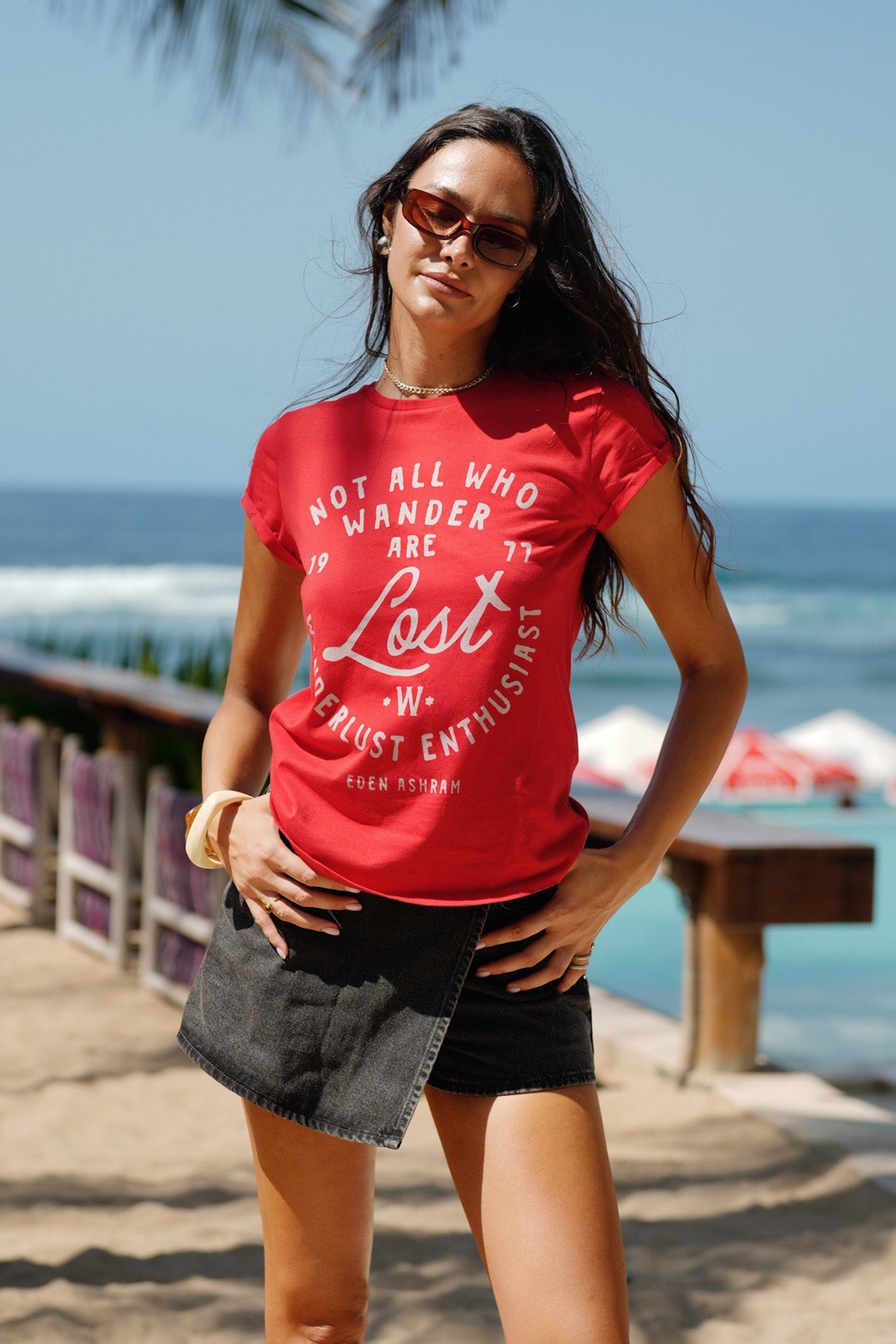 Eden Ashram Not All Who Wander Are Lost Premium Rolled Sleeve T-Shirt