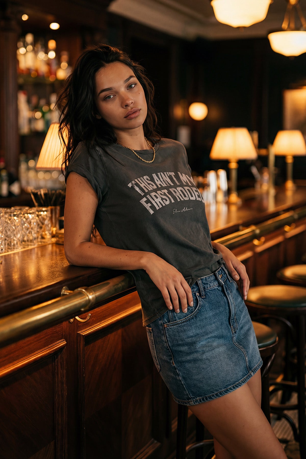 Eden Ashram This Ain't My First Rodeo Premium Rolled Sleeve T-Shirt