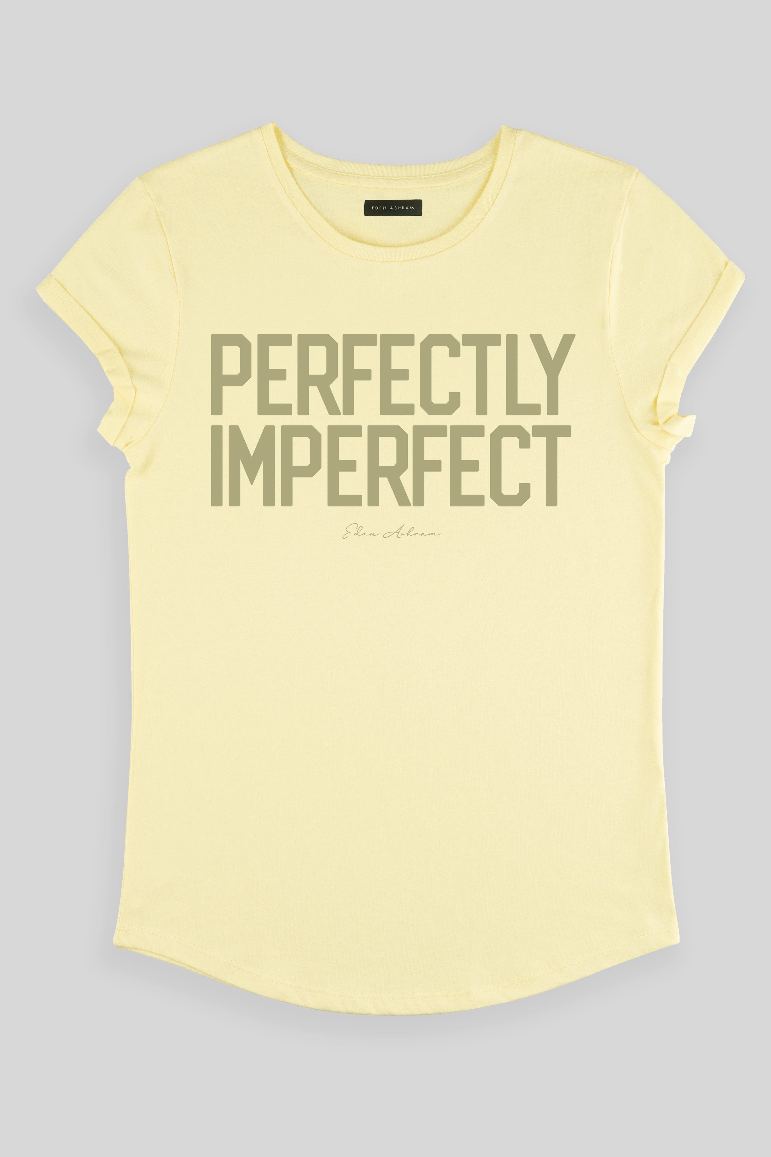 EDEN ASHRAM Perfectly Imperfect Rolled Sleeve T-Shirt Lemon