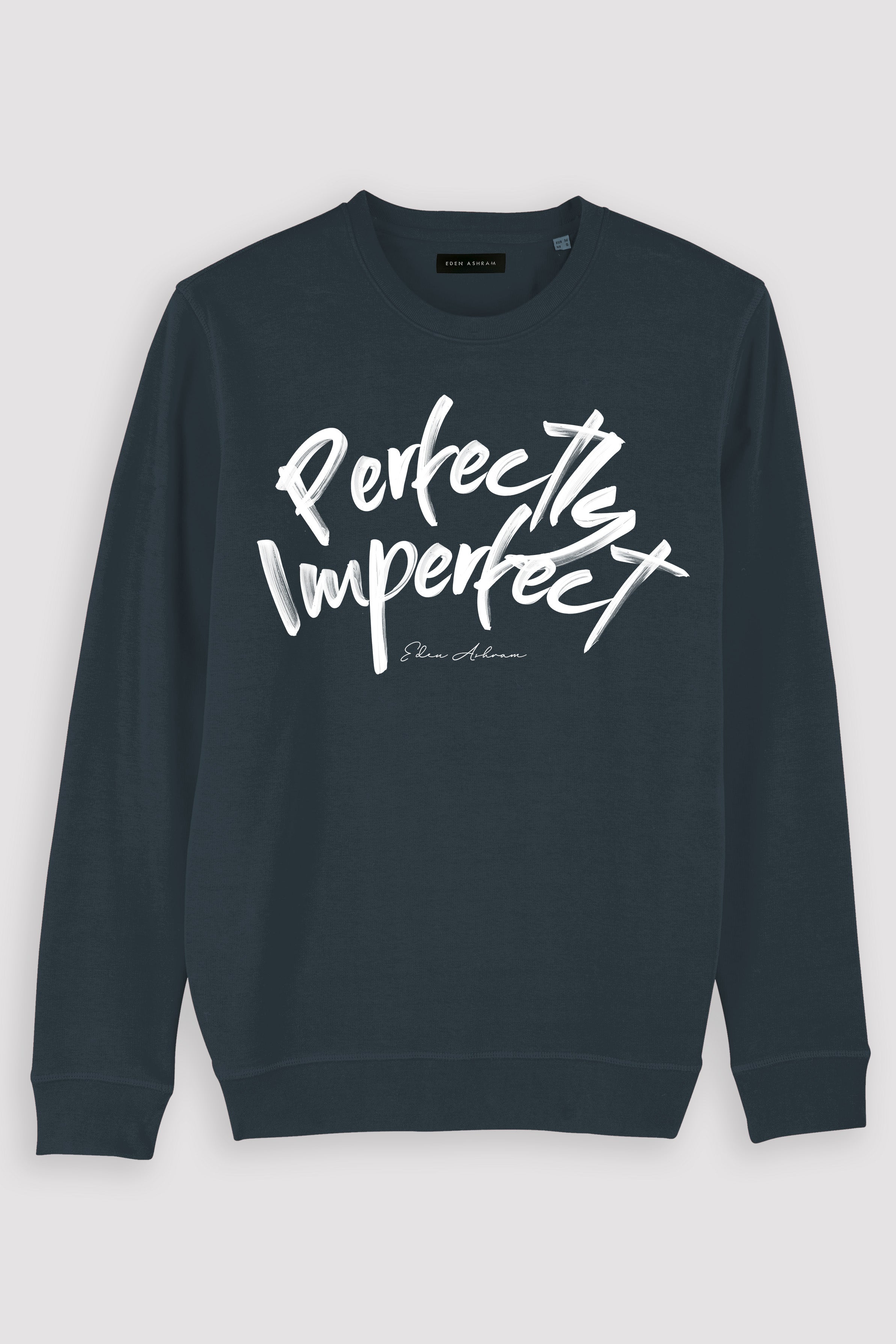 Eden Ashram Perfectly Imperfect Premium Crew Neck Sweatshirt India Ink Grey