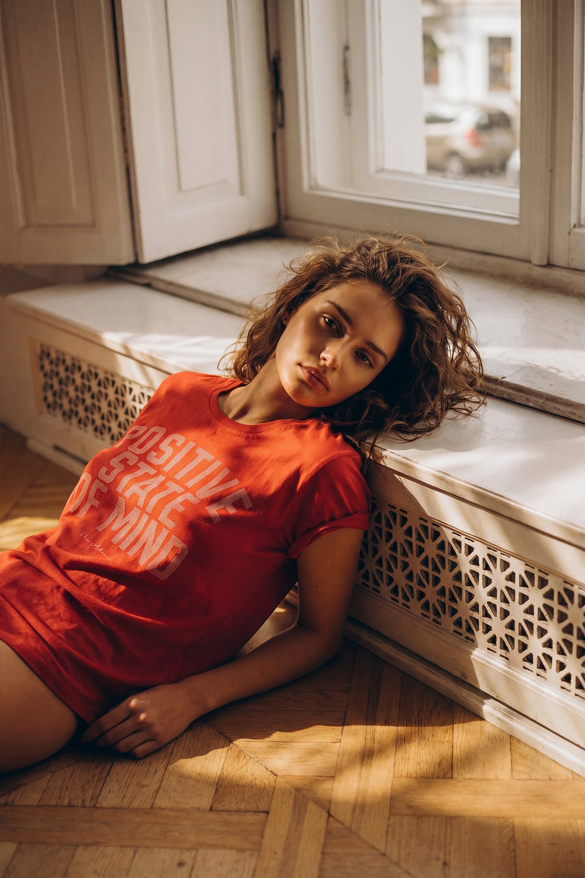 Eden Ashram Positive State Of Mind Premium Rolled Sleeve T-Shirt