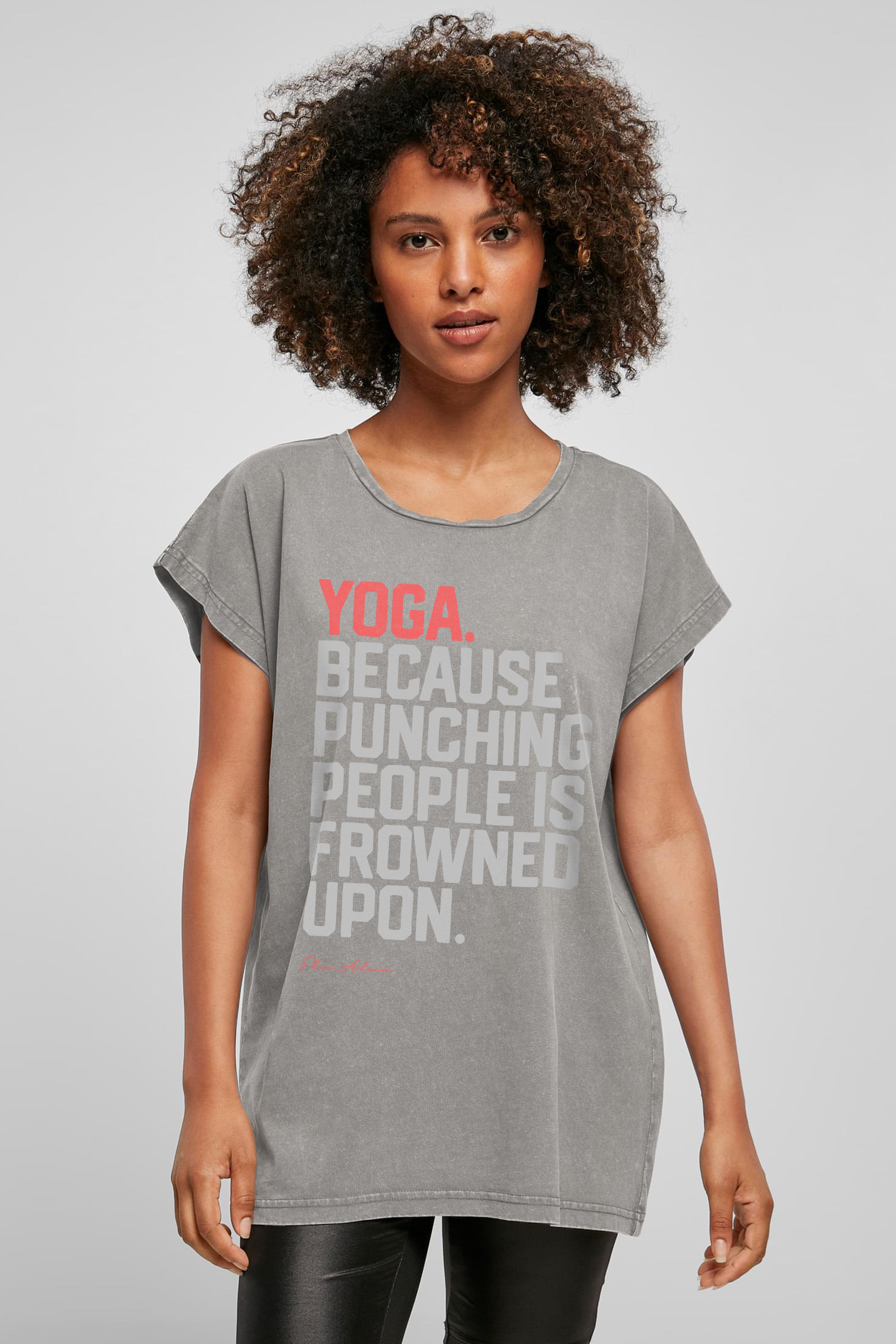 EDEN ASHRAM YOGA Because Punching People Is Frowned Upon Premium Relaxed Boyfriend T-Shirt