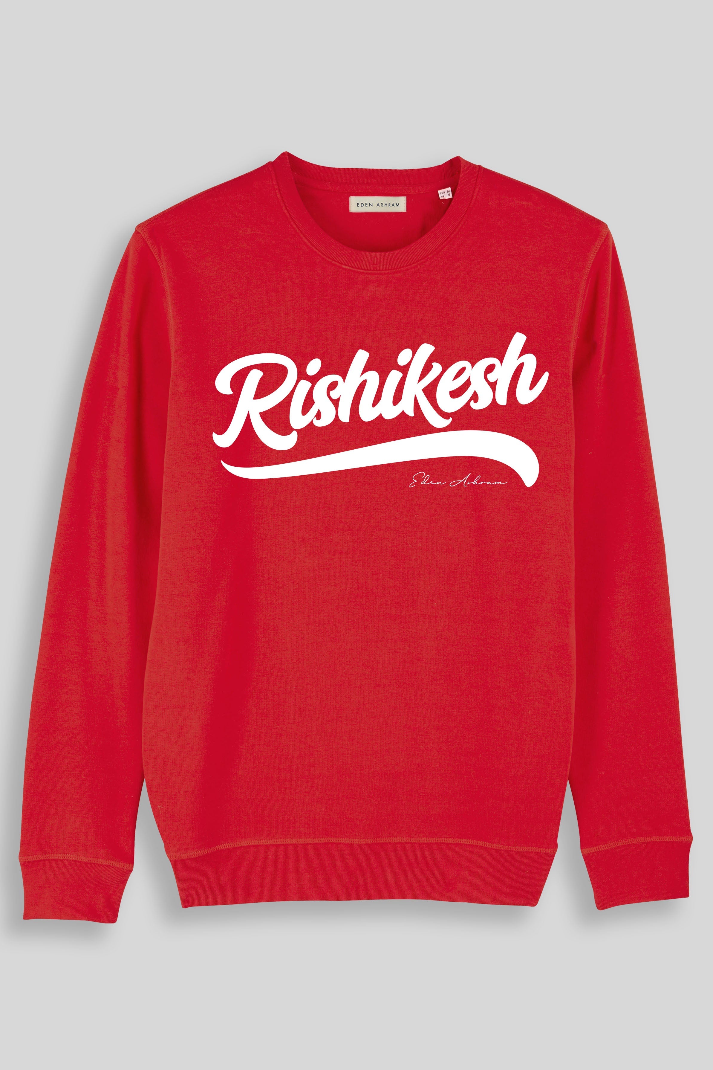 EDEN ASHRAM Rishikesh Premium Organic Crew Neck Sweatshirt Red