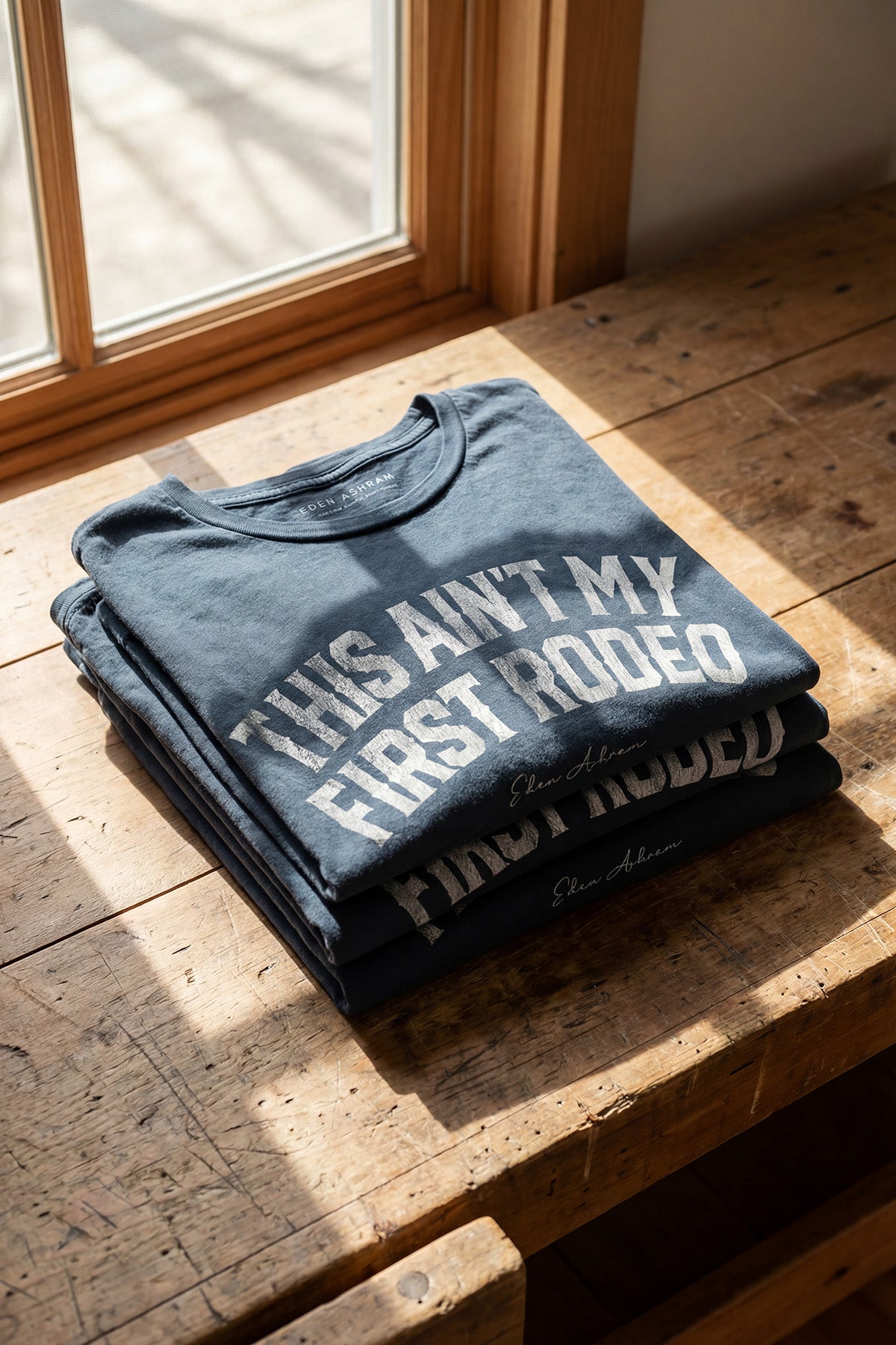 Eden Ashram This Ain't My First Rodeo Premium Rolled Sleeve T-Shirt