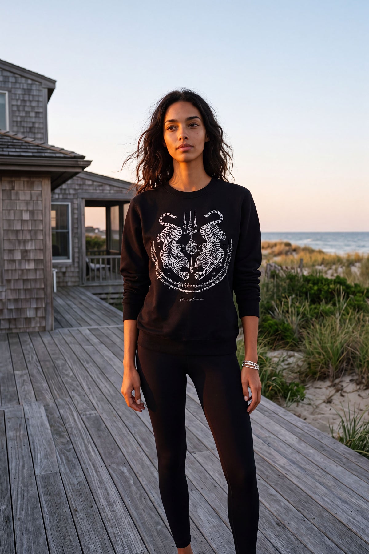 Sak Yant Suea Koo (Twin Tigers) Women's Premium Organic Sweatshirt