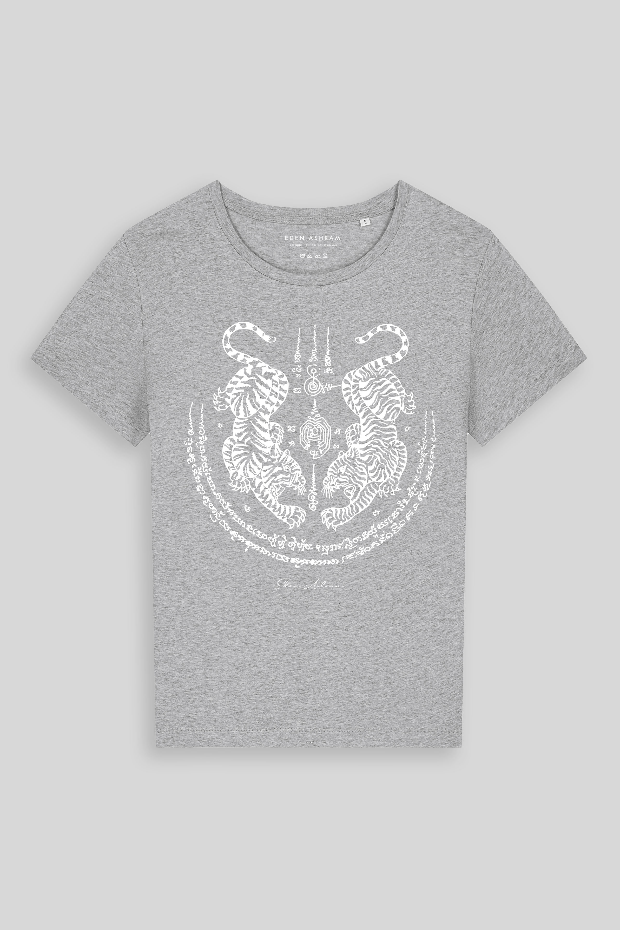 Eden Ashram Sak Yant Suea Koo (Twin Tigers) Hampton T-Shirt Heather Grey