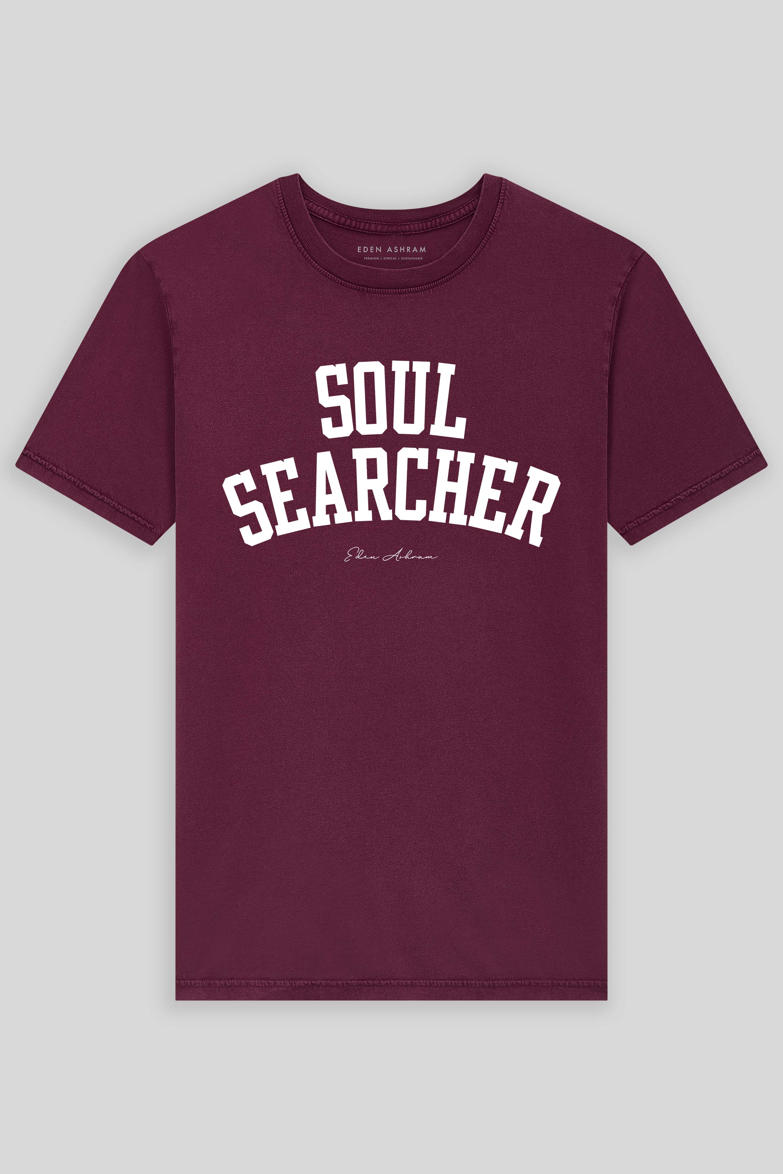 Eden Ashram Soul Searcher Premium Classic T-Shirt Stonewash Burgundy