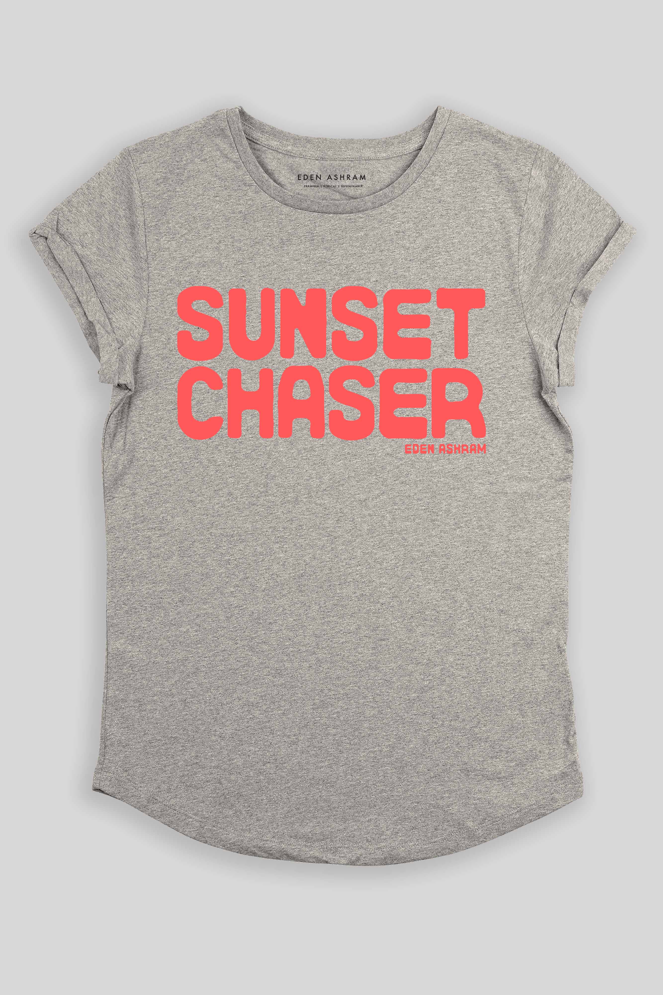 Eden Ashram Sunset Chaser Rolled Sleeve T-Shirt Heather Grey