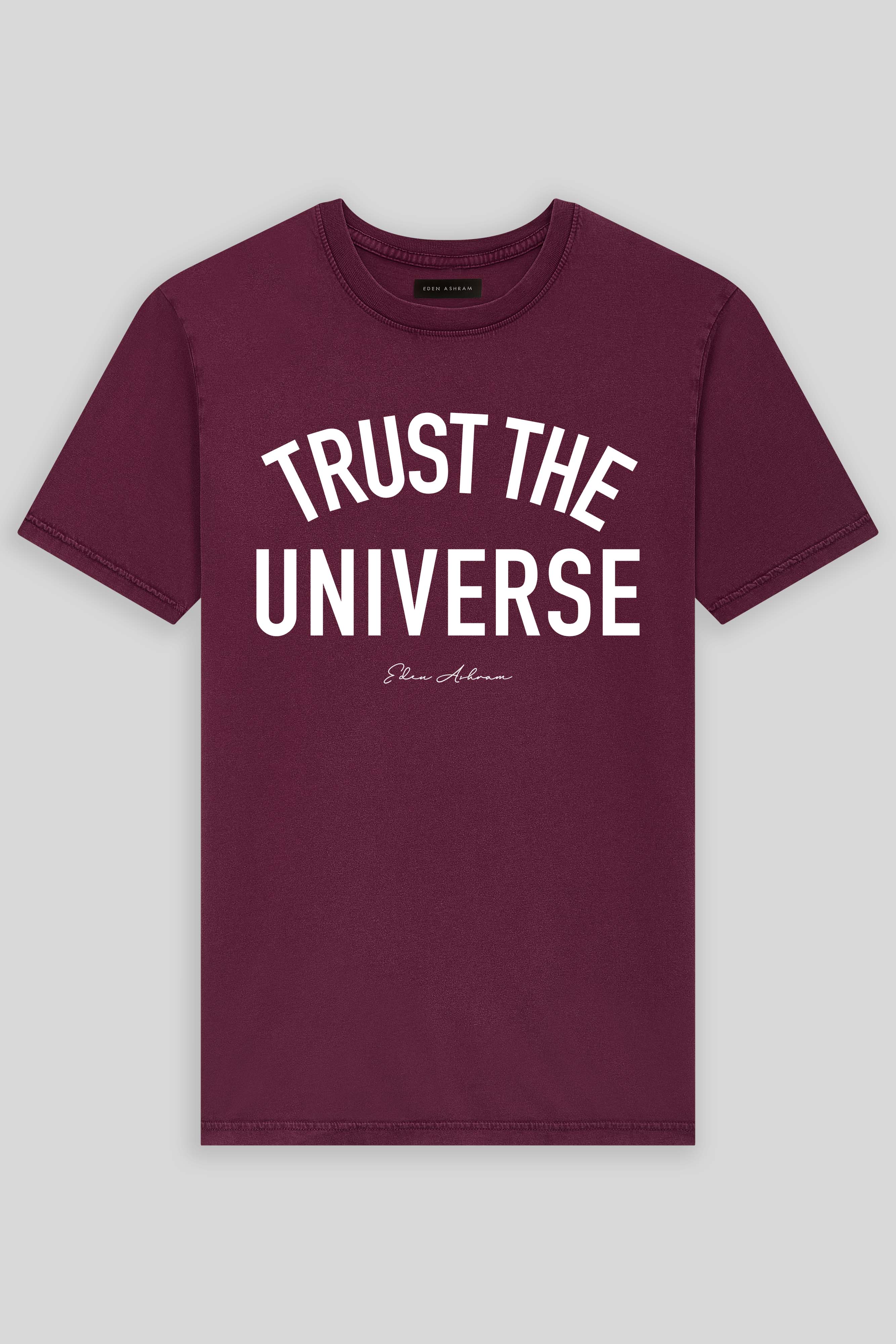 Eden Ashram Trust The Universe Premium Classic T-Shirt Stonewash Burgundy