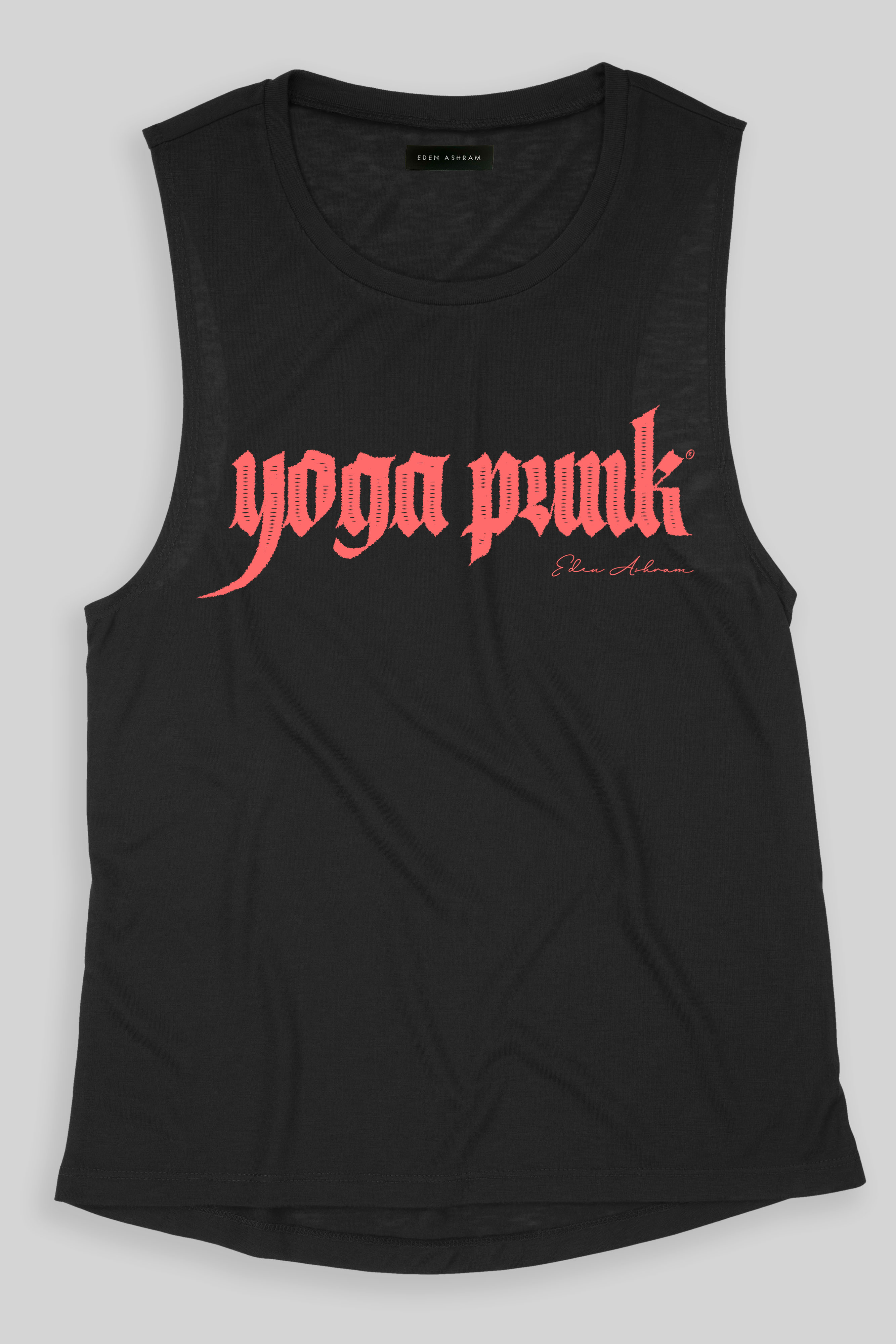 EDEN ASHRAM Yoga Punk Super Soft Muscle Tank Black