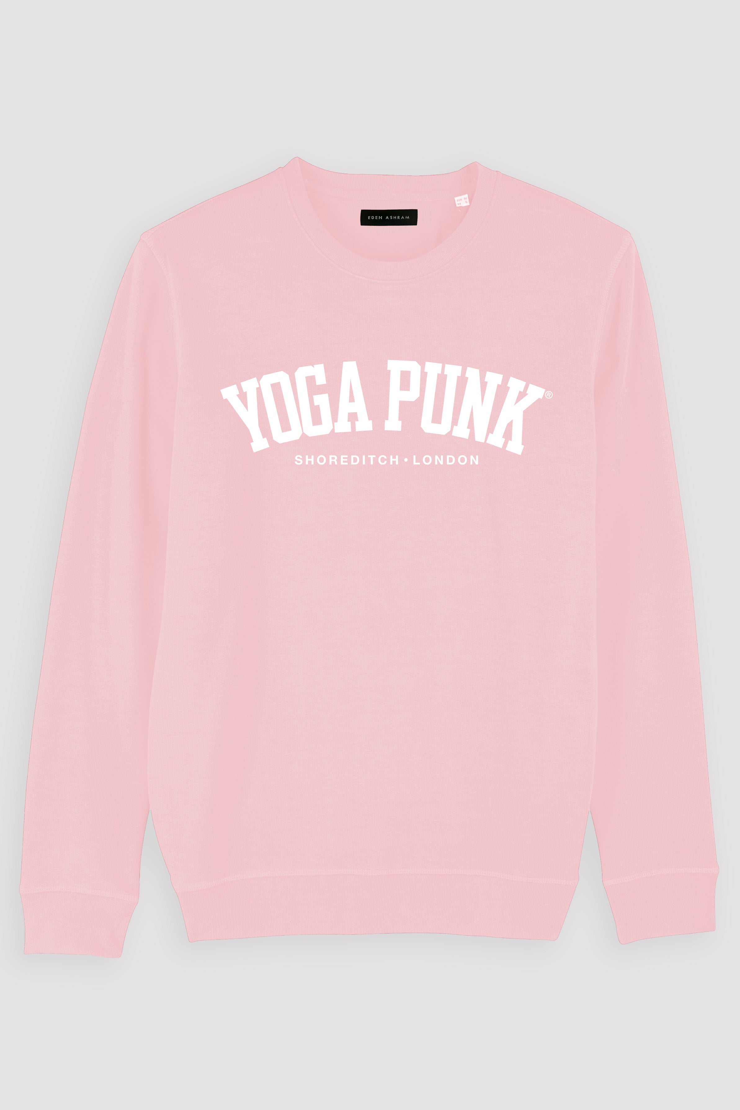 EDEN ASHRAM Yoga Punk Premium Crew Neck Sweatshirt Cotton Pink