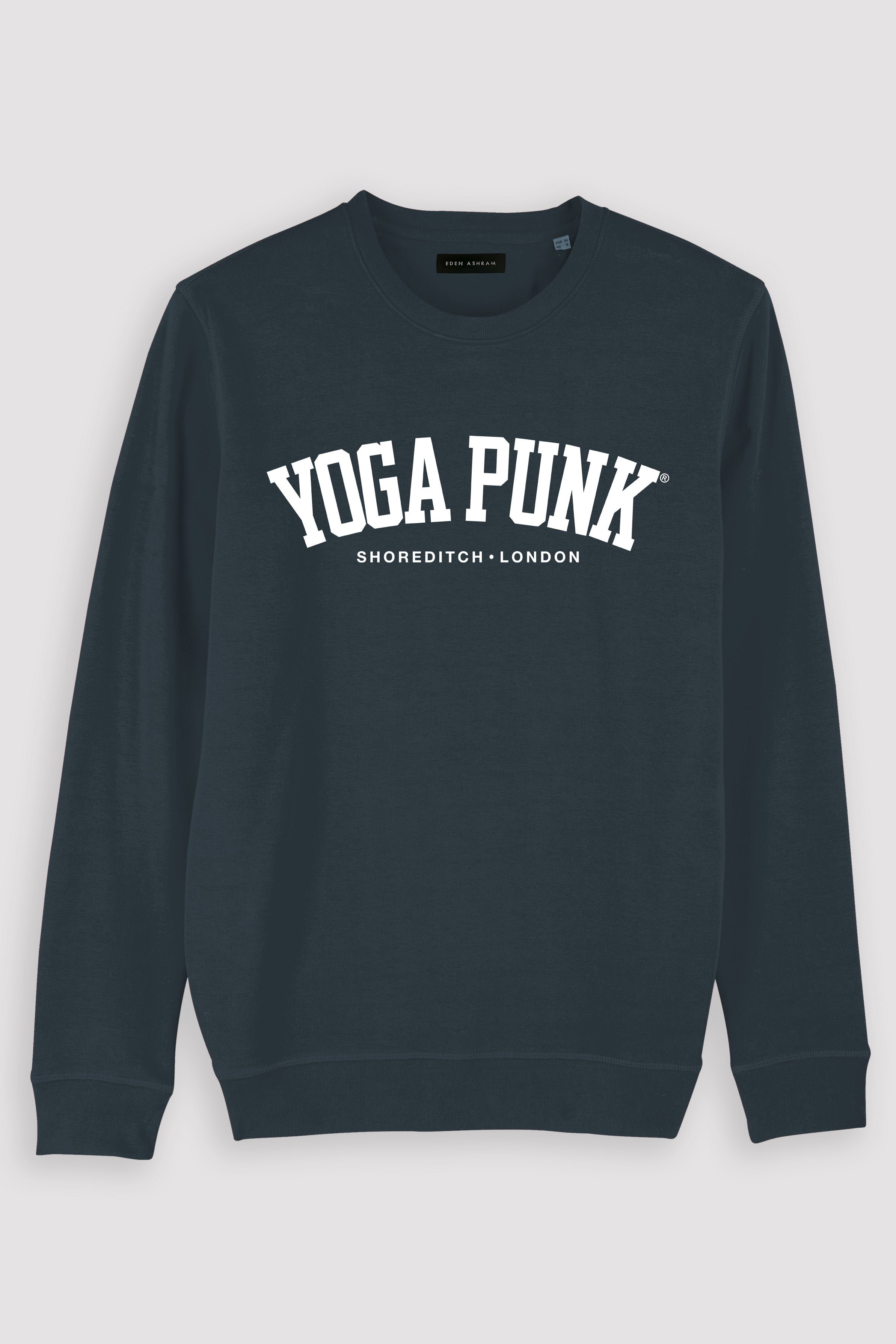 EDEN ASHRAM Yoga Punk Premium Crew Neck Sweatshirt India Ink Grey