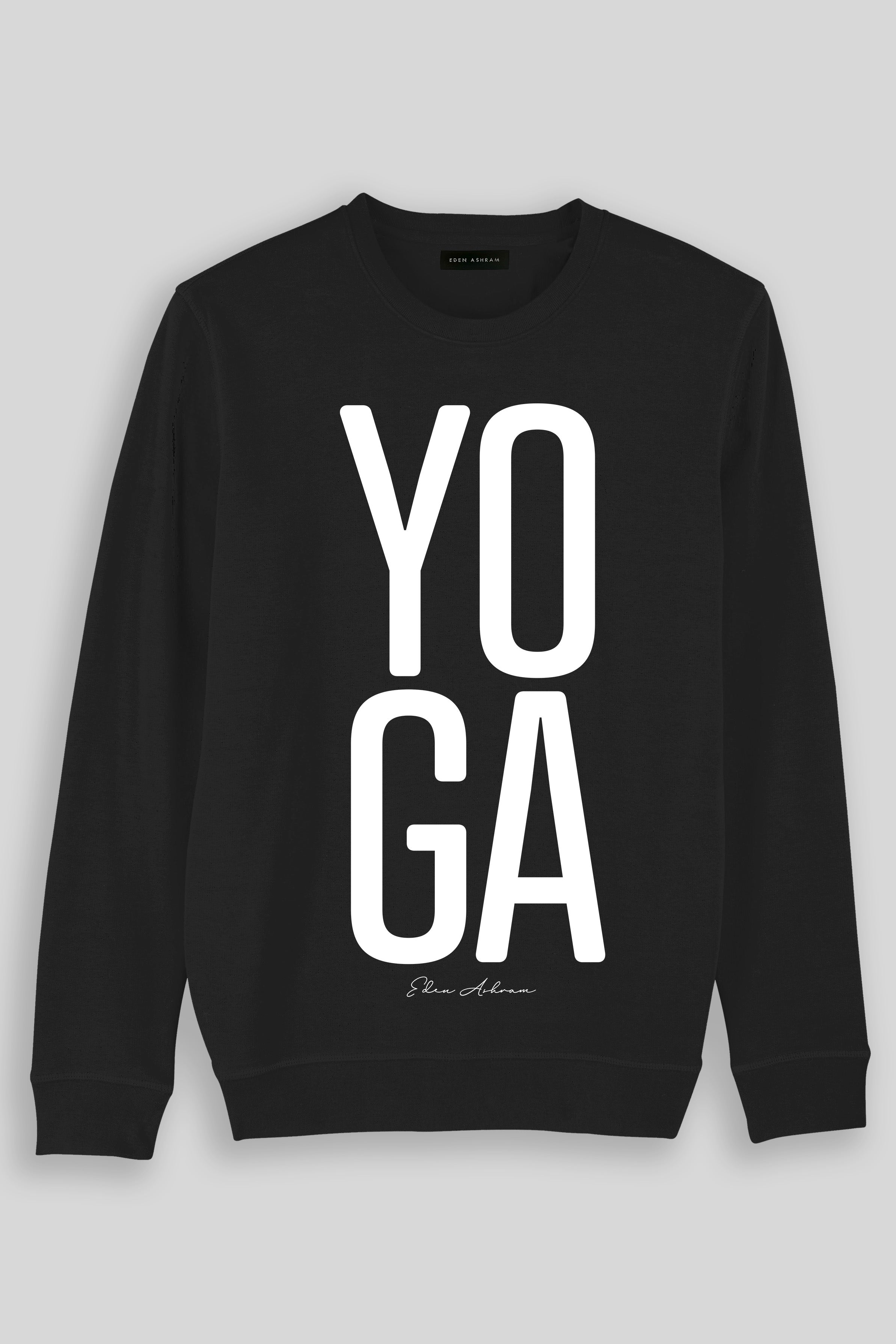 EDEN ASHRAM YOGA Premium Crew Neck Sweatshirt Vintage Black