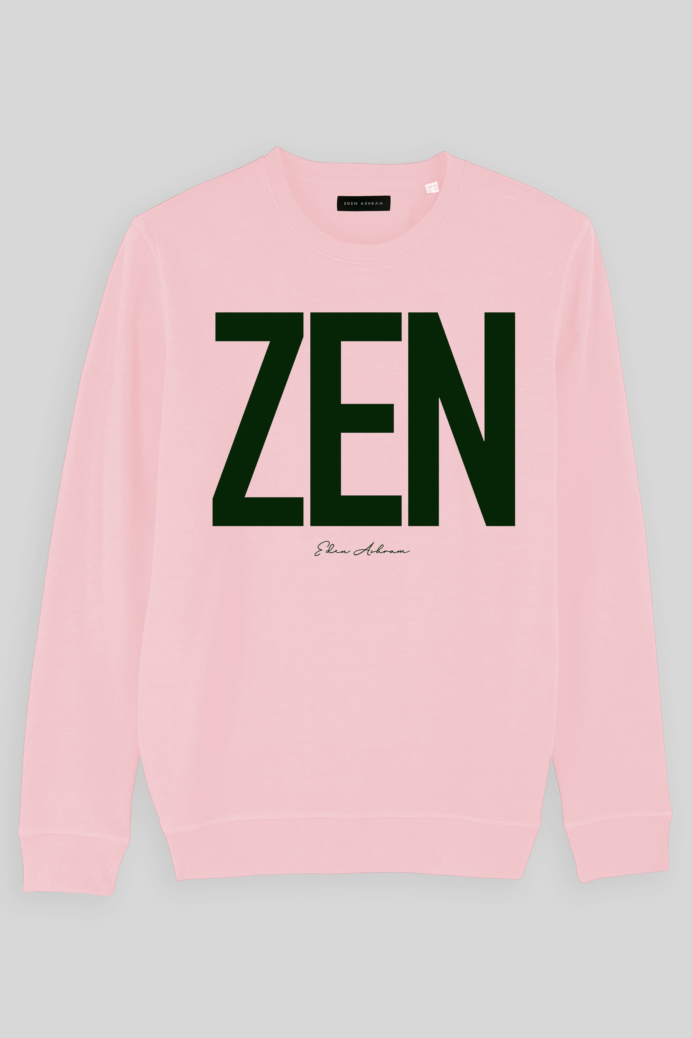 Eden Ashram ZEN Premium Crew Neck Sweatshirt Cotton Pink