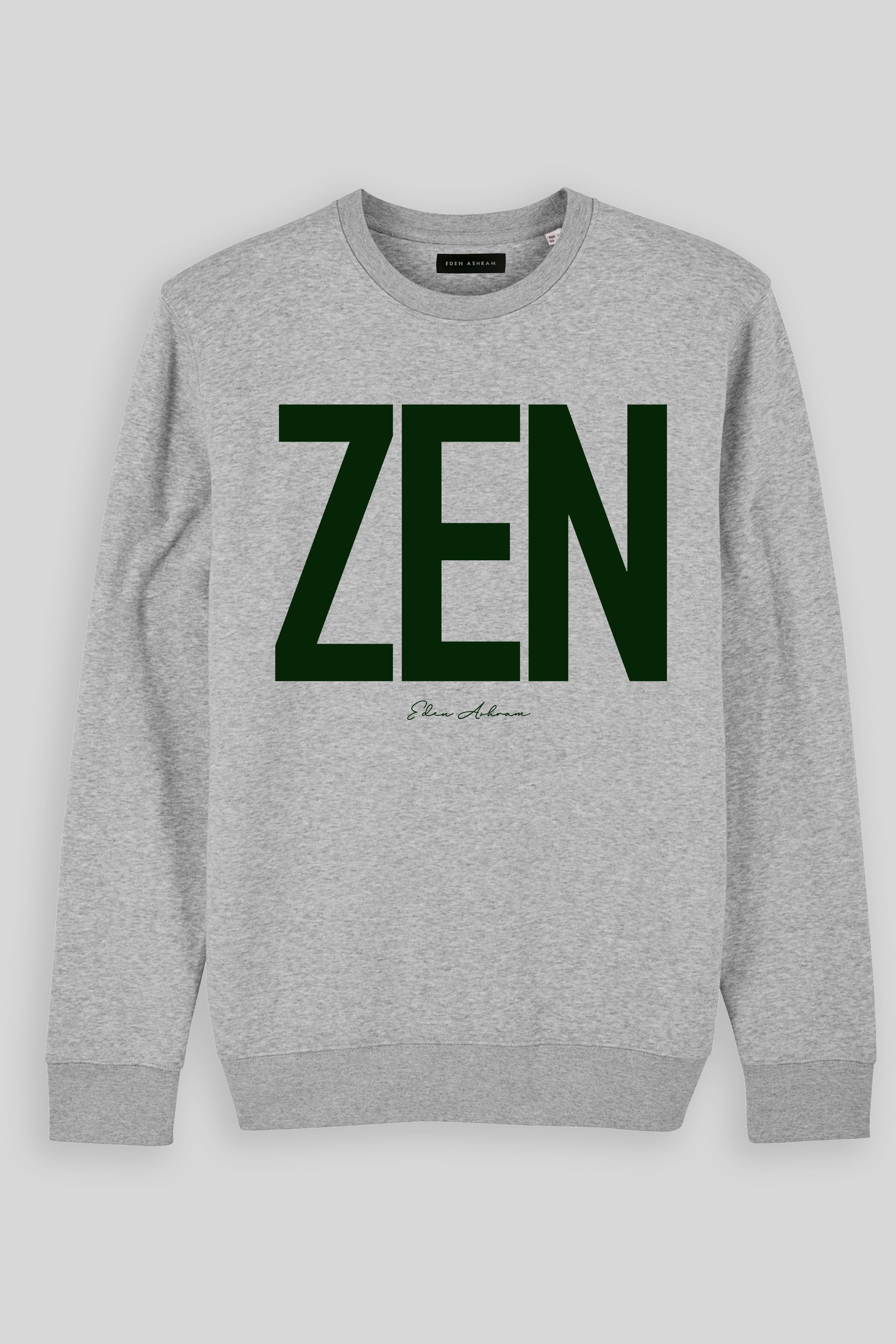 Eden Ashram ZEN Premium Crew Neck Sweatshirt Heather Grey