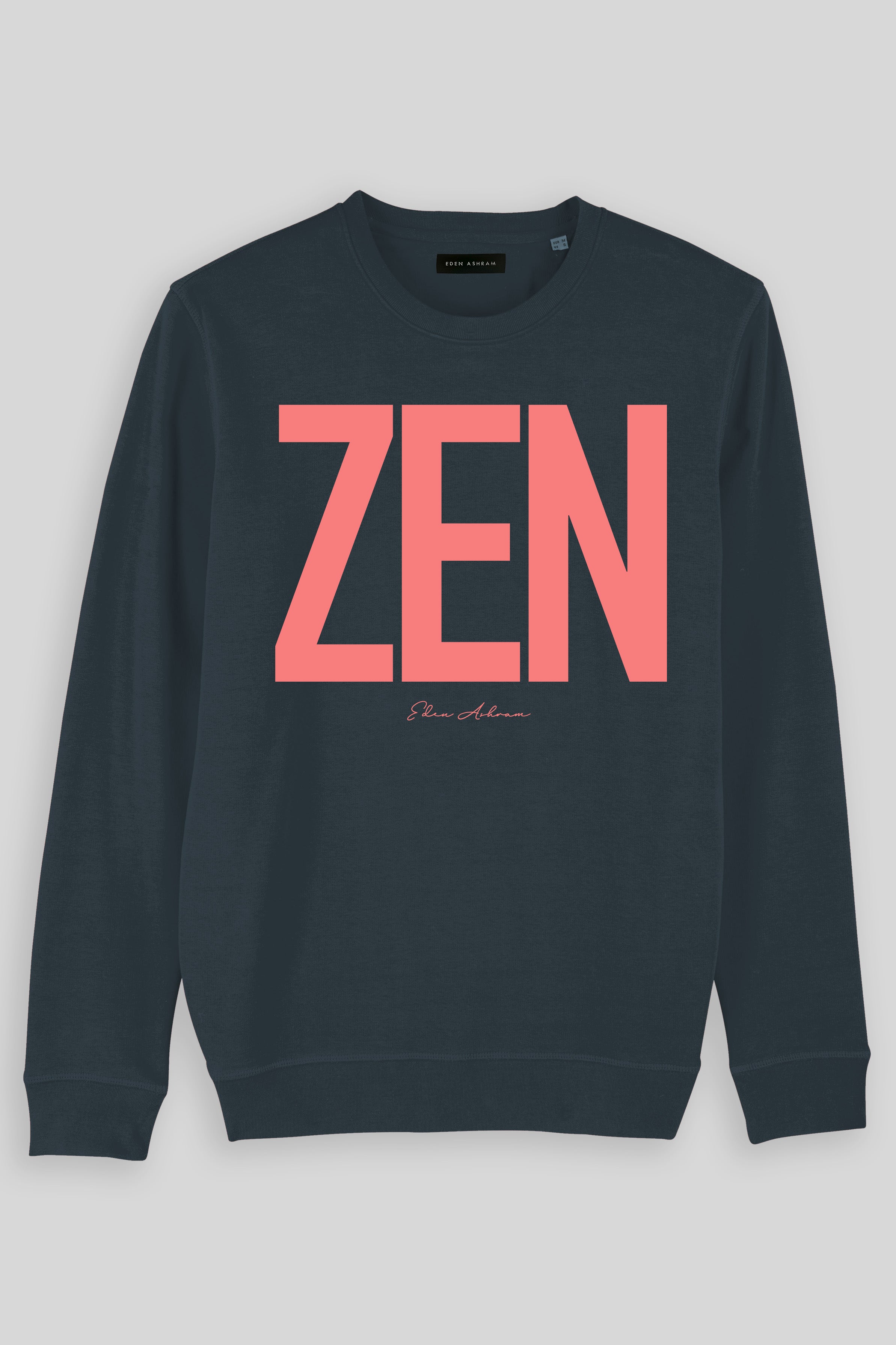 Eden Ashram ZEN Premium Crew Neck Sweatshirt India Ink Grey