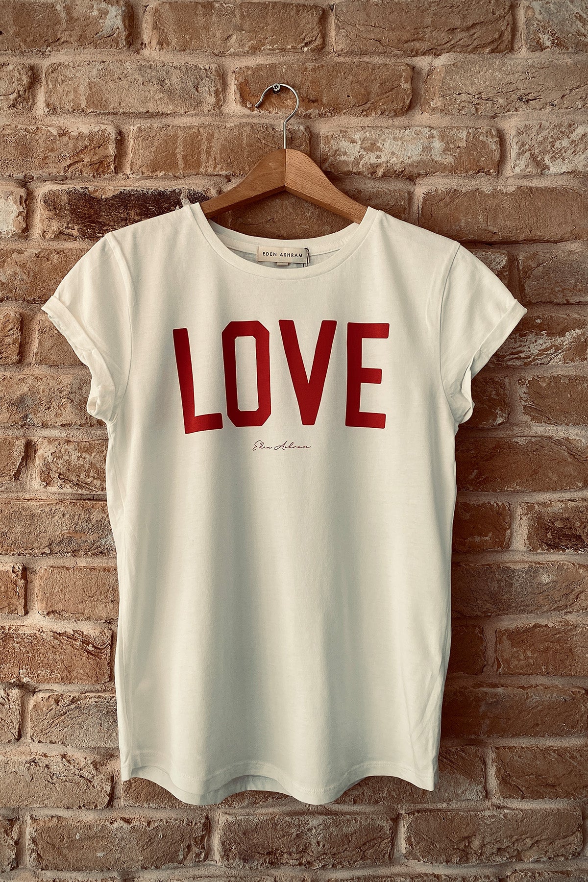 EDEN ASHRAM LOVE Premium Rolled Sleeve T-Shirt