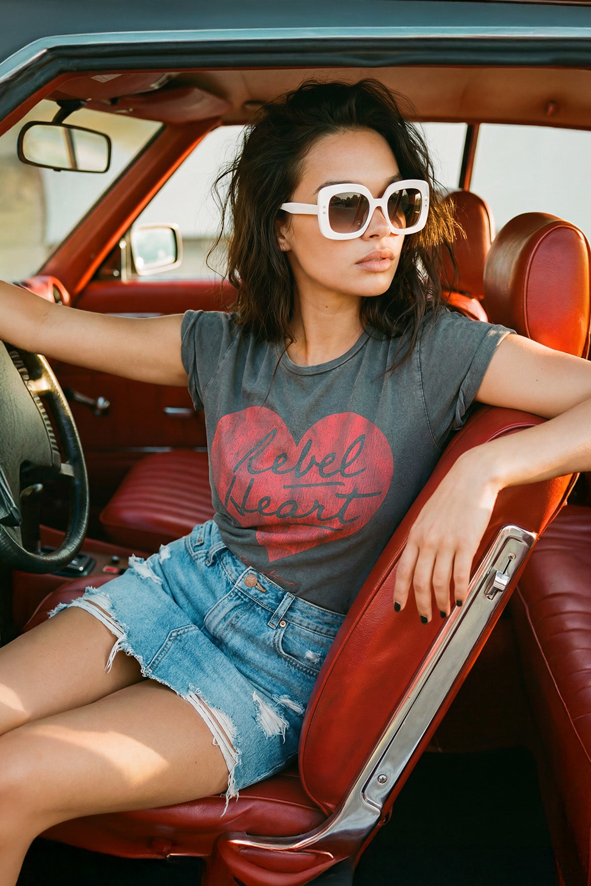 Eden Ashram Rebel Heart Premium Rolled Sleeve T-Shirt