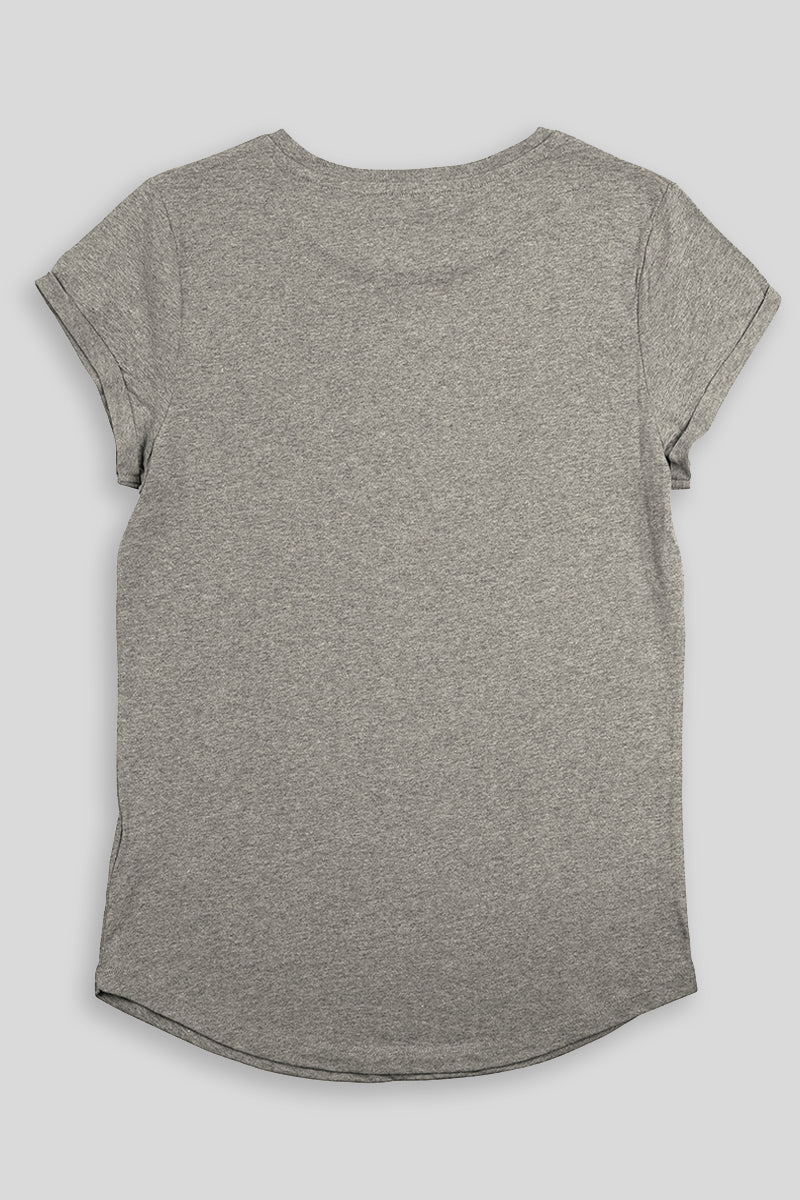 EDEN ASHRAM Yoga Punk | The Journey Organic Rolled Sleeve T-Shirt - Grey