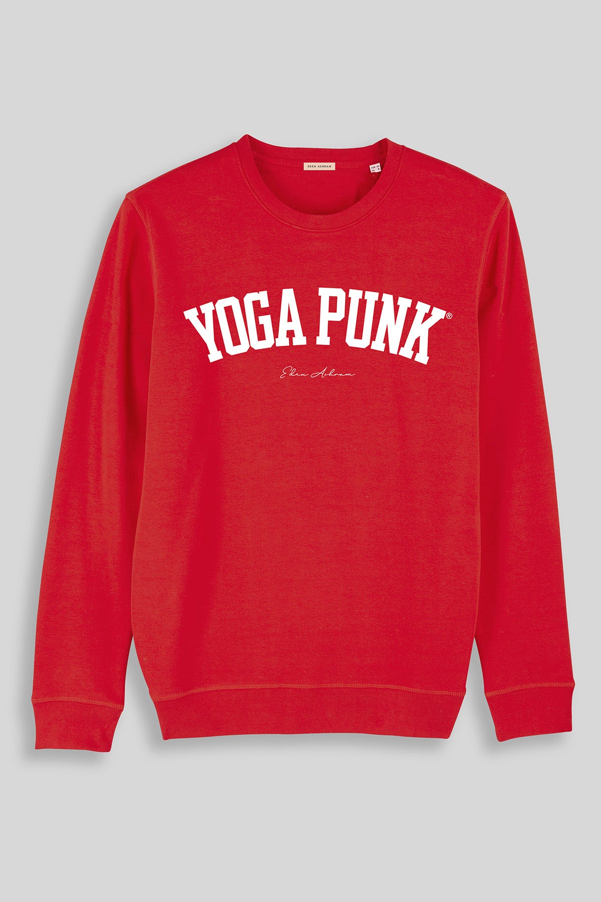 EDEN ASHRAM Yoga Punk Varsity Organic Sweatshirt - Red